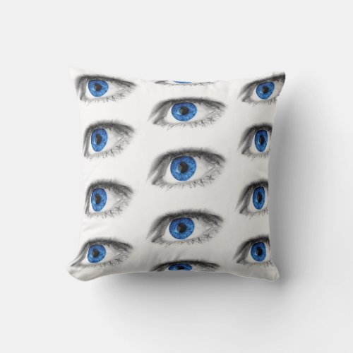 Cojn moderno de ojos azules throw pillow