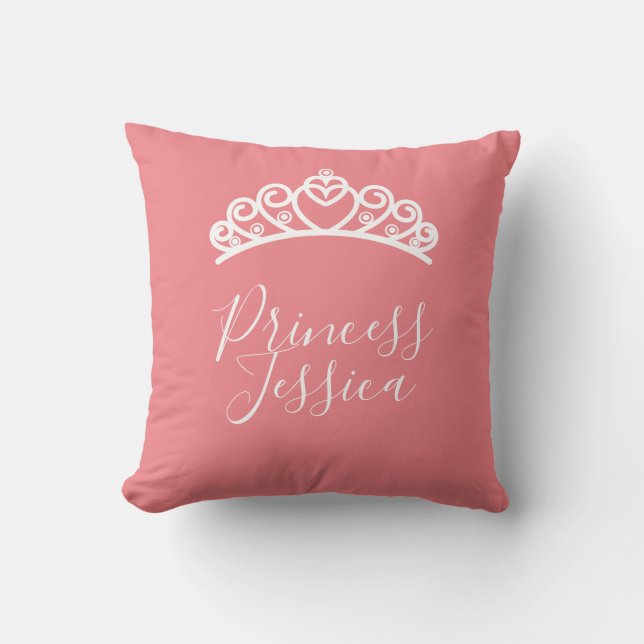 Cojín Princesa Corona Personalized Throw Pillow (Front)