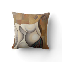 Cojín surrealista  Mujer en Ruedas