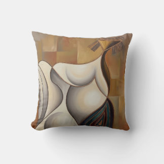 Cojín surrealista  Mujer en Ruedas Throw Pillow