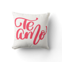 Cojín with a phrase I love you in red on both side Throw Pillow