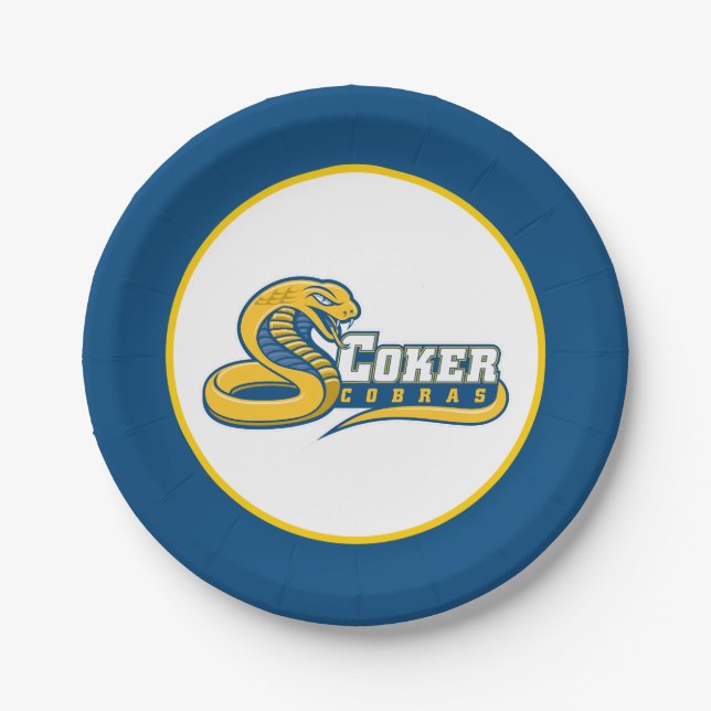 Coker University Cobras Logo Paper Plates (Front)