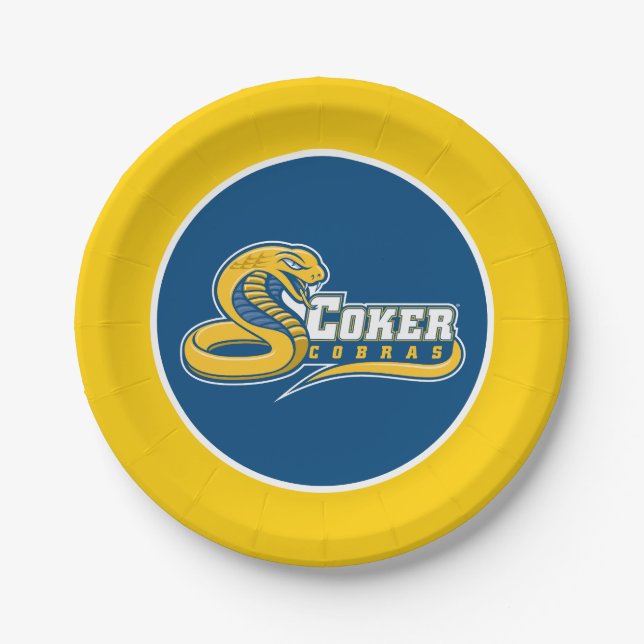 Coker University Cobras Logo Paper Plates (Front)