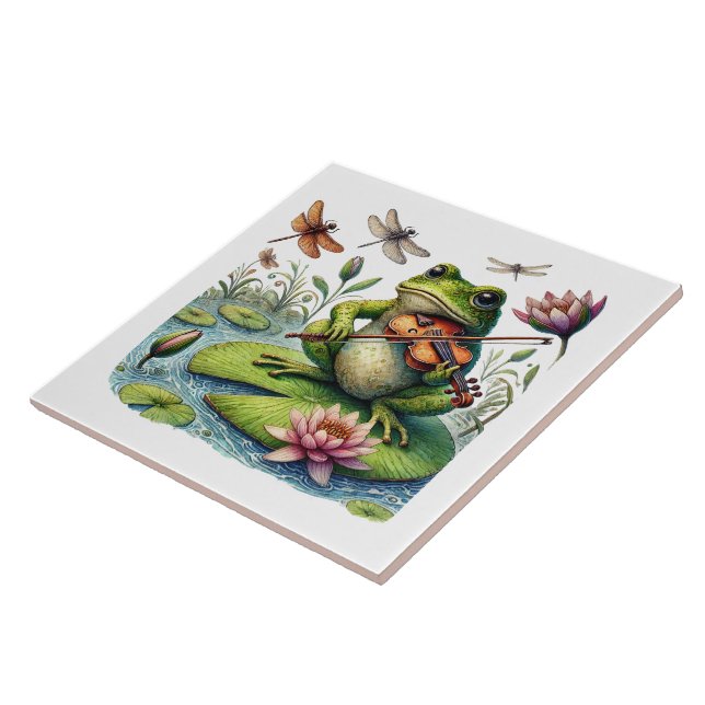 Col Country frog lovers Ceramic Tile (Side)