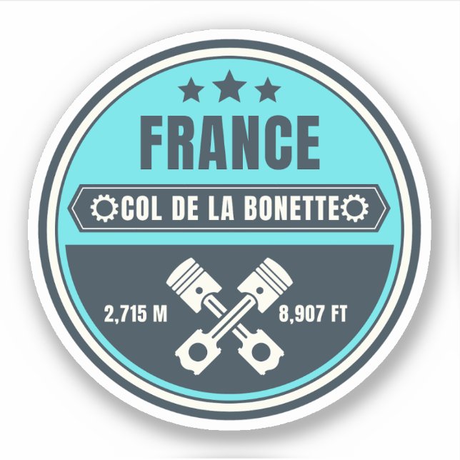 Col de la Bonette french Alpes motobike tour Sticker (Front)