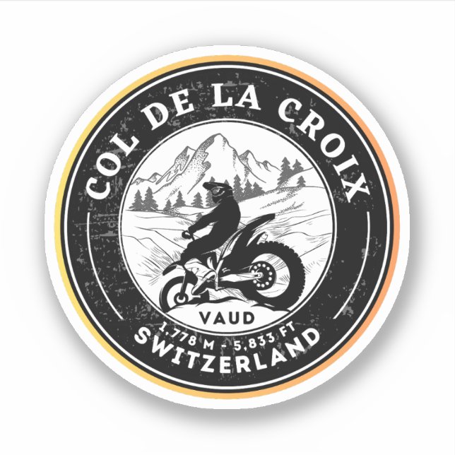 Col de la Croix swiss–alps motorcycle tour Sticker (Front)