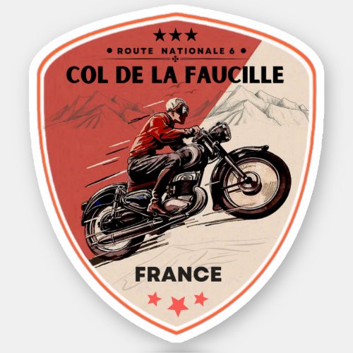  Col de la Faucille french Alpes motobike tour Sticker