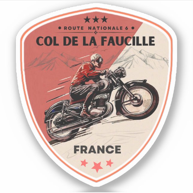  Col de la Faucille french Alpes motobike tour Sticker (Front)