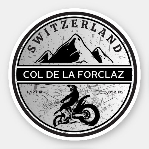  Col de la Forclaz swissalps motorcycle tour Sticker