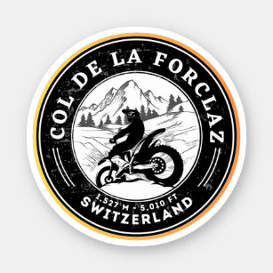  Col de la Forclaz swiss–alps motorcycle tour Sticker