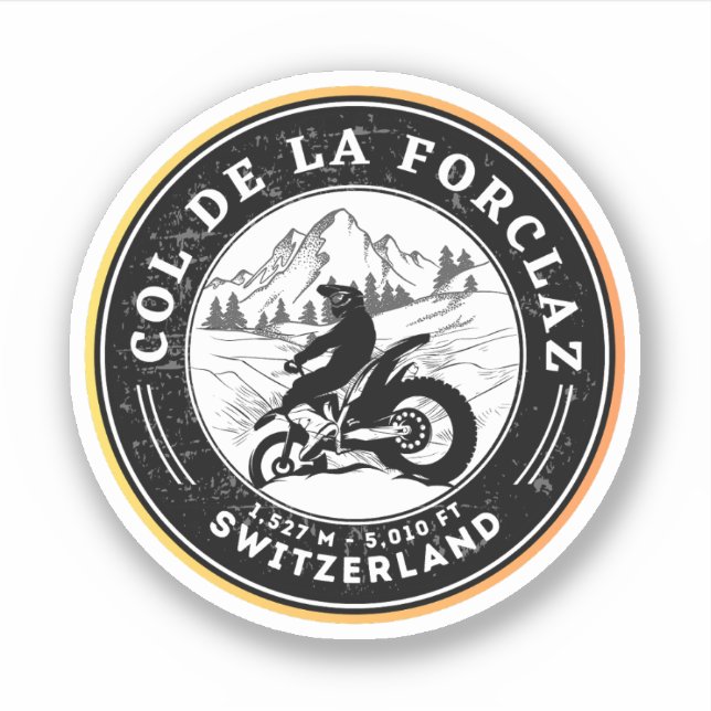  Col de la Forclaz swiss–alps motorcycle tour Sticker (Front)