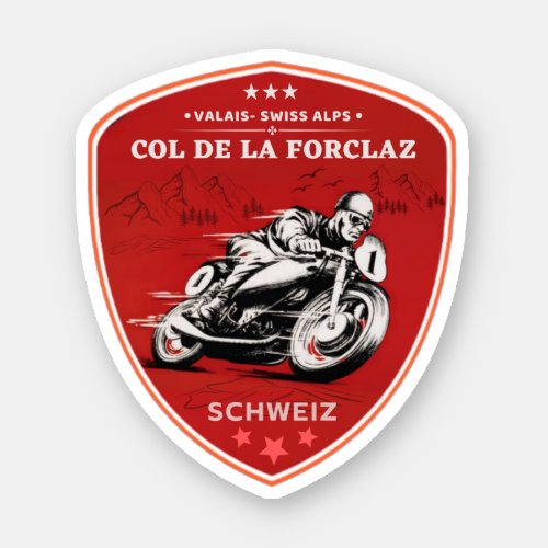 Col de la Forclaz swissâalps motorcycle tour Sticker