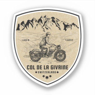 Col de la Givrine swiss–alps motorcycle tour Sticker