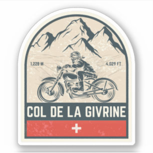 Col de la Givrine swiss–alps motorcycle tour Sticker