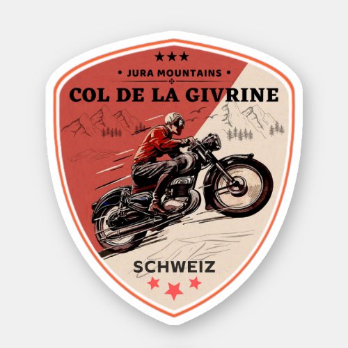 Col de la Givrine swissalps motorcycle tour Sticker