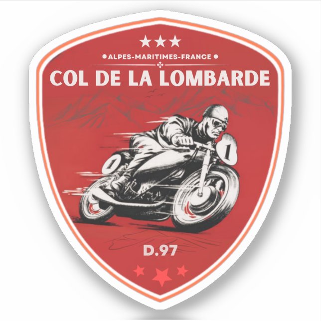 Col de la Lombarde french Alpes motobike gifts Sticker (Front)