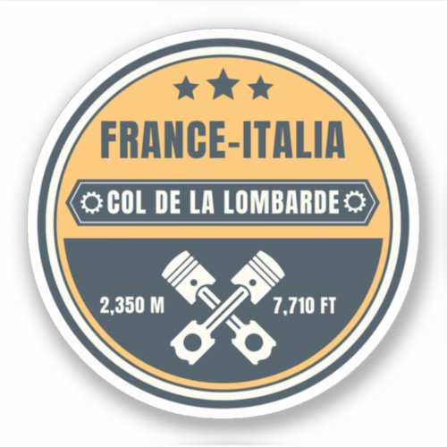 Col de la Lombarde french Alpes motobike tour Sticker