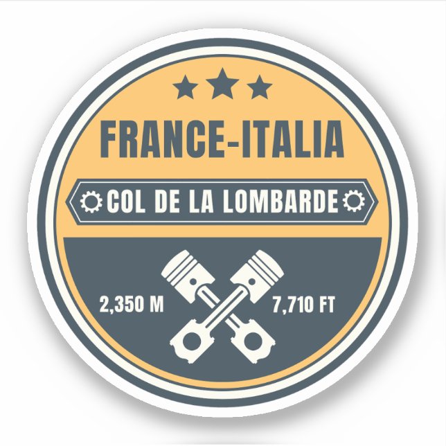Col de la Lombarde french Alpes motobike tour Sticker (Front)