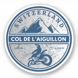 Col de l'Aiguillon swiss alps motorcycle gifts Sticker
