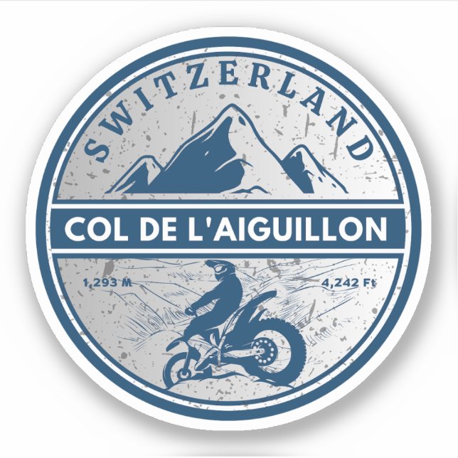  Col de l'Aiguillon swiss alps motorcycle gifts Sticker (Front)