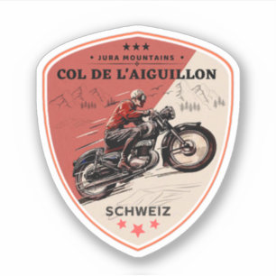 Col de l'Aiguillon swiss–alps motorcycle tour Sticker