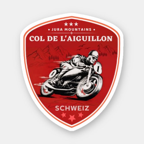  Col de lAiguillon swissalps motorcycle tour Sticker