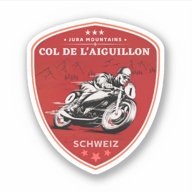  Col de l'Aiguillon swiss–alps motorcycle tour Sticker (Front)