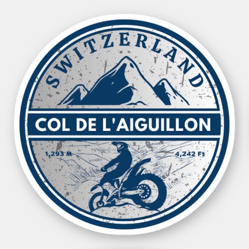  Col de lAiguillon swissalps motorcycle tour Sticker