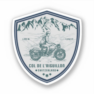 Col de l'Aiguillon swiss–alps motorcycle tour Sticker