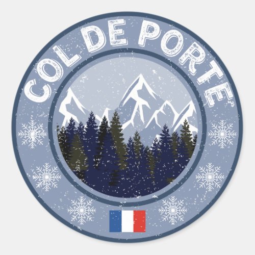 Col De Porte Ski Resort Classic Round Sticker