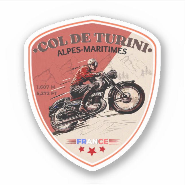  Col de turini, Alpes Maritimes  Sticker (Front)