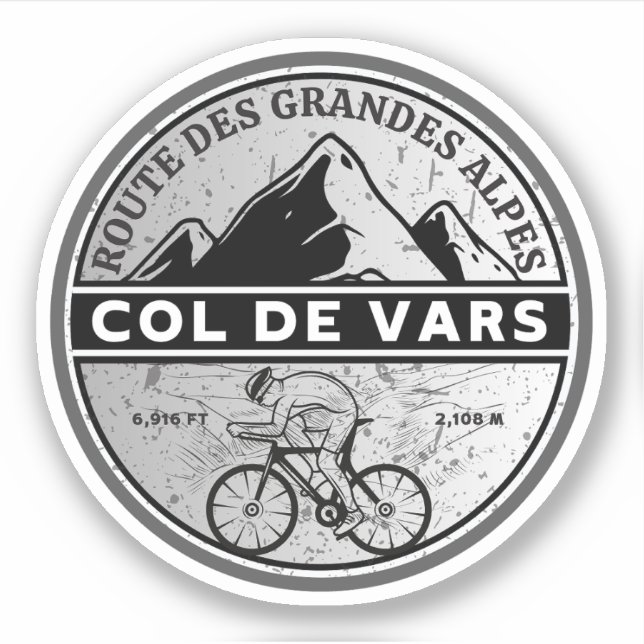 Col de Vars french Alpes bicycle tour Sticker (Front)