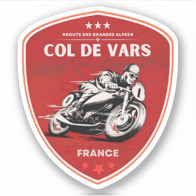Col de Vars french Alpes motobike tour Sticker (Front)