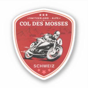Col des Mosses swiss–alps motorcycle tour Sticker