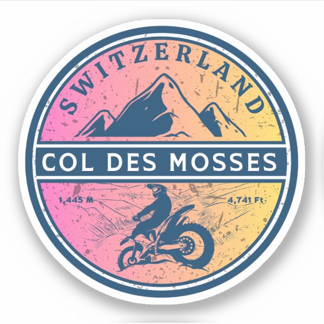 Col des Mosses swiss–alps motorcycle tour Sticker (Front)