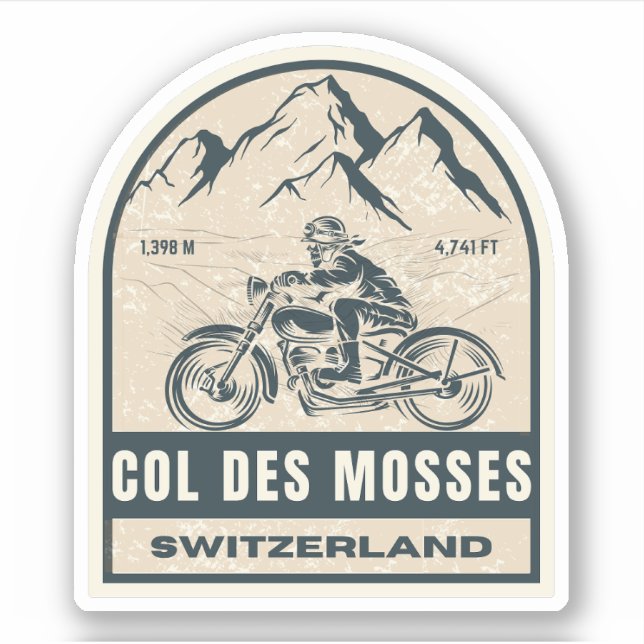 Col des Mosses swiss–alps motorcycle tour Sticker (Front)