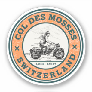 Col des Mosses swiss–alps motorcycle tour Sticker