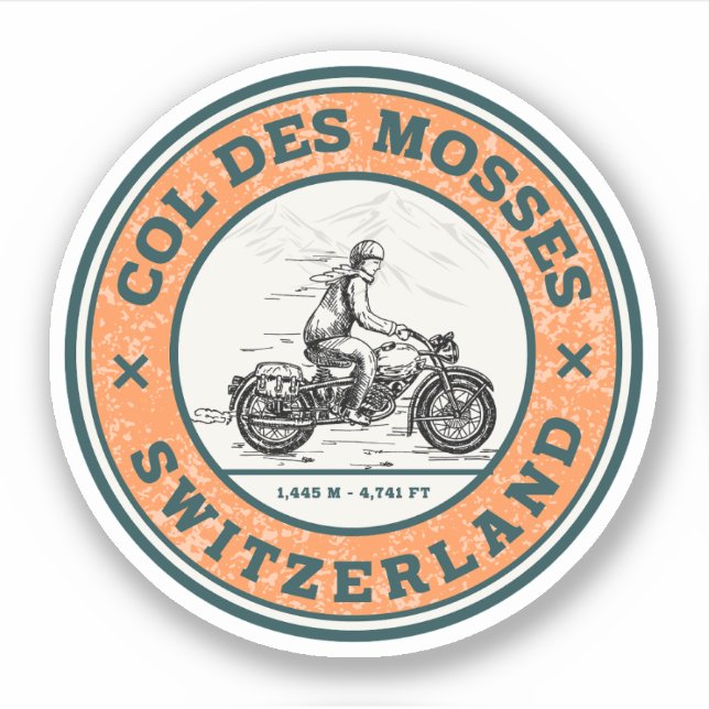 Col des Mosses swiss–alps motorcycle tour Sticker (Front)