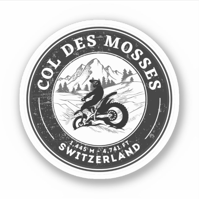 Col des Mosses swiss–alps motorcycle tour Sticker (Front)