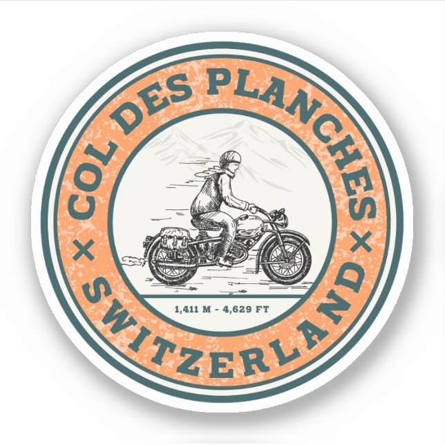 Col des Planches swiss–alps motorcycle tour Sticker (Front)