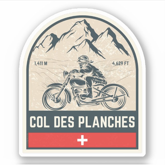 Col des Planches swiss–alps motorcycle tour Sticker (Front)
