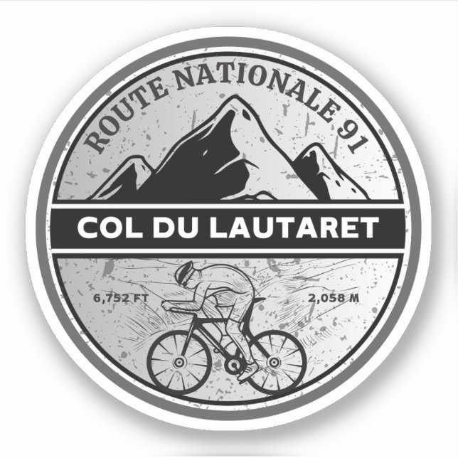 Col du Lautaret french Alpes bicycle tour Sticker (Front)