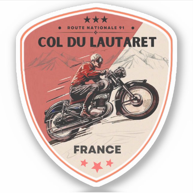 Col du Lautaret french Alpes motobike tour Sticker (Front)
