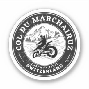 Col du Marchairuz swiss–alps motorcycle tour Sticker