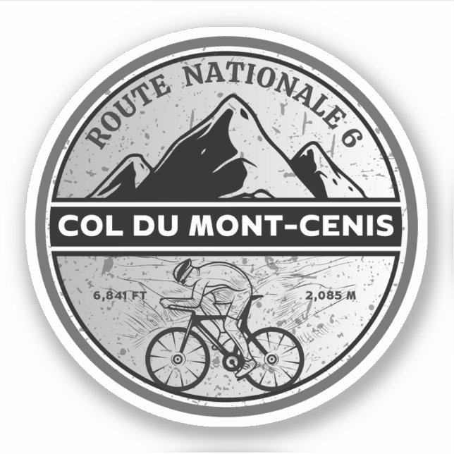Col du Mont Cenis french massif Alpine bicycle  Sticker (Front)