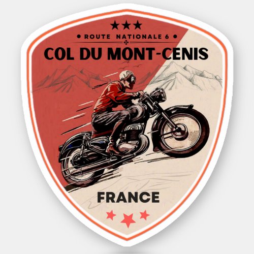 Col du Mont Cenis french massif Alpine motorcycle  Sticker