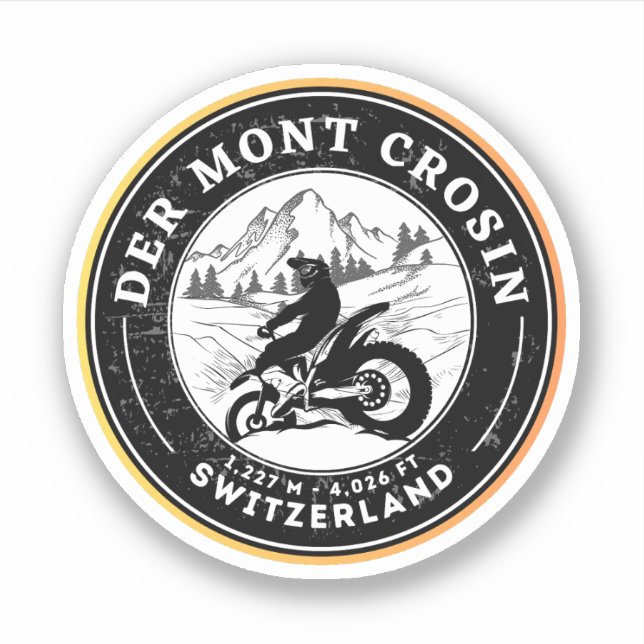 Col du Mont Crosin swiss–alps motorcycle tour Sticker (Front)