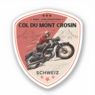 Col du Mont Crosin swiss–alps motorcycle tour Sticker