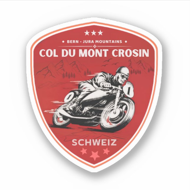 Col du Mont Crosin swiss–alps motorcycle tour Sticker (Front)