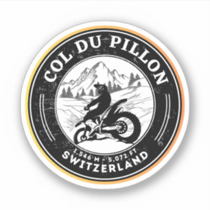 Col du Pillon swiss–alps motorcycle tour Sticker